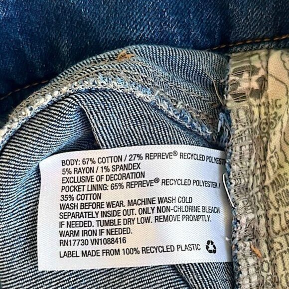 🌴Cat & Jack Sun & Rainbow Embroidered Denim Super Stretch Shorts Girls L(10-12) - Picture 9 of 12